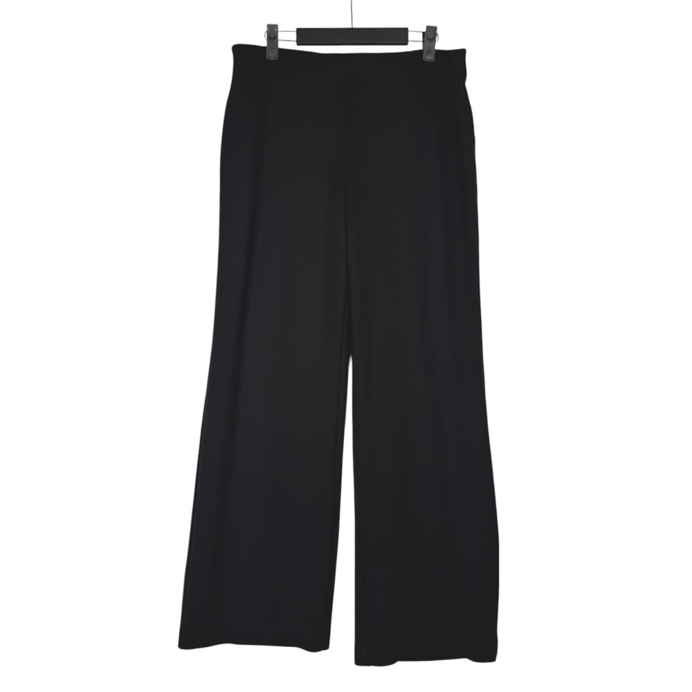 T TAHARI Women's Black Ponte Wide Leg Soft Pants Size Large
